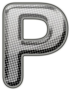 A carbon-styled letter P